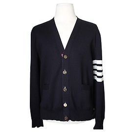 Thom Browne Cárdigan de algodón para hombres Negro
