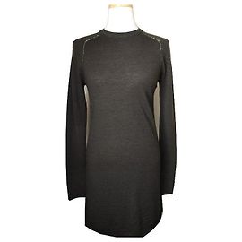 Zadig & Voltaire Wollstrick mit ausgeschnittenen Glitzerdetails in Khaki Schwarz