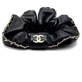 Chanel Scrunchie per capelli CC Around Chain Nero