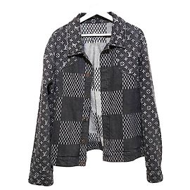 Louis Vuitton Giacca in denim trucker Damier Nigo Nero