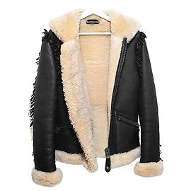 Lanvin Faux Shearling Jacket Orange