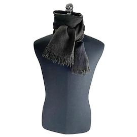 Fendi Cachecol de lã com logo FF caqui Marrom