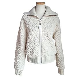 Louis Vuitton Chaqueta Monograma Efecto Shearling Blanco
