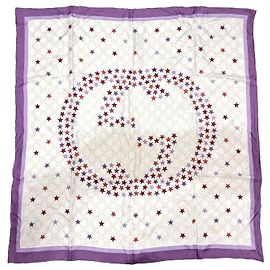 Gucci Lenço de seda Roxo