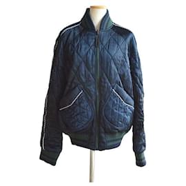 Off White Wendbare Samt Varsity Blousonjacke Blau
