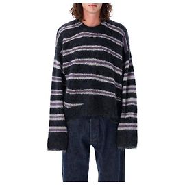 Acne Mohair Rundhals-Pullover DRI Braun