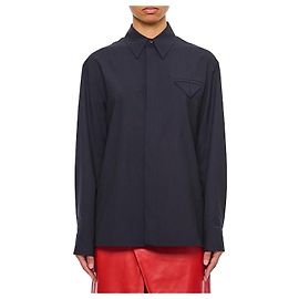 Bottega Veneta Feines Wollhemd Blau