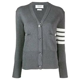 Thom Browne Streifen Milano Strickjacke Braun