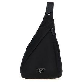Prada Mochila de nylon e couro Preto