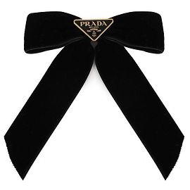 Prada Clip per capelli in velluto Nero
