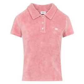 Céline Triomphe Polo aus Terry-Baumwolle Weiß