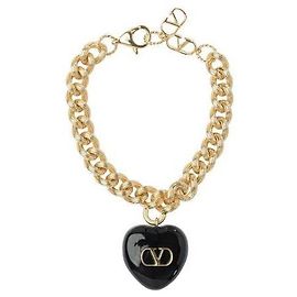 Valentino Pulsera de esmalte metálico real Negro