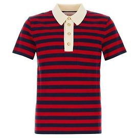 Valentino Polo de Algodón Rayado Azul