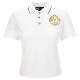 Versace Besticktes Polo-Shirt mit Emblem Weiß