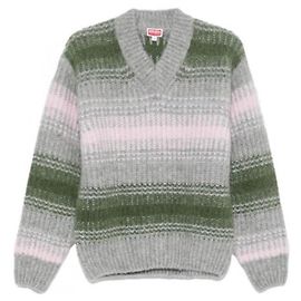 Kenzo Speed Streifen V-Ausschnitt Pullover Braun