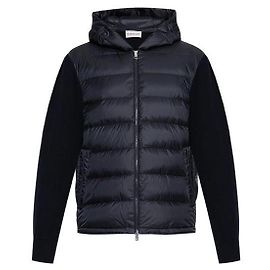 Moncler Moletom com zíper em lã acolchoada Azul