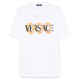 Versace Maxi Kettenlogo T-Shirt Weiß