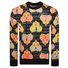 Versace Pullover mit Herzdruck Schwarz