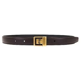 Cinto Slim Saint Laurent Marrom Couro de Bezerro Marrom