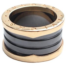 Bulgari Pink Gold Black Ceramic Ring (Size Multiple colors
