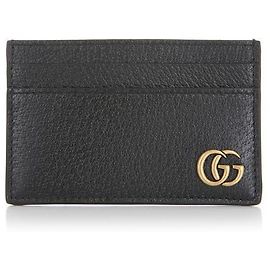 Gucci GG Marmont Gold-tone Black Card Case Black