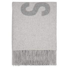 Jacquemus Cachecol de lã com franjas de logo Marrom