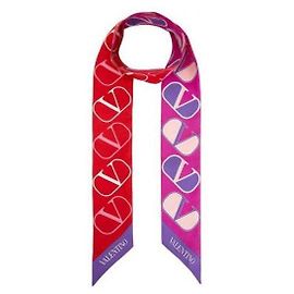 Valentino Seidenschal mit Logo-Signatur Pink