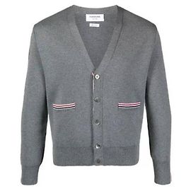 Thom Browne Milano-Pullover mit RWB-Intarsienbesatz an der Seite Braun