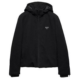 Prada Jacke aus dehnbarem technischem Stoff Schwarz