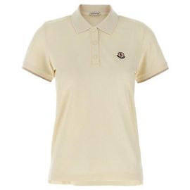 Moncler Polo-Shirt aus Baumwoll-Piqué Weiß