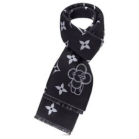 Louis Vuitton Monogramm Vivienne Wollschal Dunkelgrau Braun