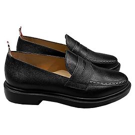 Thom Browne Pebble Grain Rubber Sole Penny Loafer Black