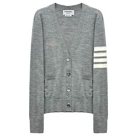 Thom Browne Damen-Wollcardigan mit Armband in Grau Braun