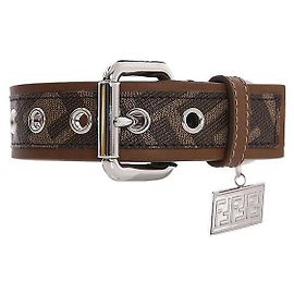 Fendi Collar marrón para mascotas con placa de identificación Multicolor