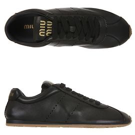 Miu Miu Plum Napa Sneakers Black