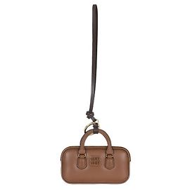 Miu Miu Chaveiro de couro Arcady Cognac Multicor