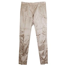 Prada Beige Satin Cargo Pants White