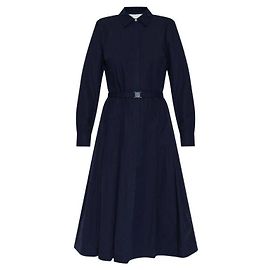 Tory Burch Camicia abito in cotone plissettato Blu