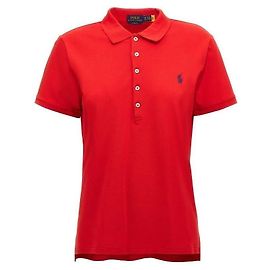 Ralph Lauren Polo de algodão stretch com mangas curtas e logo de pônei Vermelho
