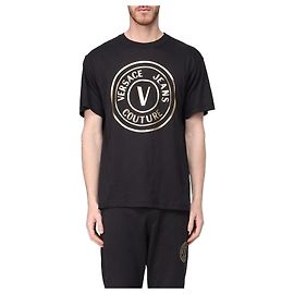 Versace T-Shirt mit Emblem-Patch Schwarz