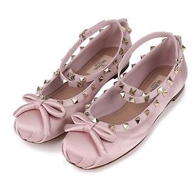 Valentino Sapatilhas de cetim Rockstud para mulheres Roxo