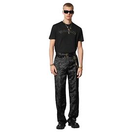 Versace T-Shirt mit Kristall-Logo Schwarz