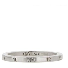 Maison Martin Margiela Anello Numerato Slim in Argento Argento