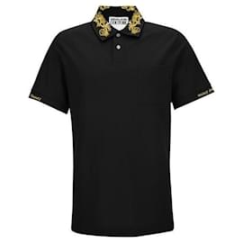 Versace Barock Polohemd Schwarz