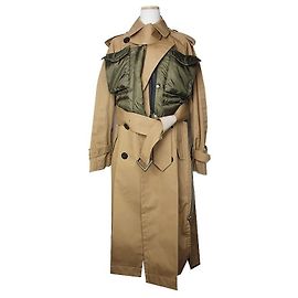 Sacai Camel Down Padding Trench Coat Orange