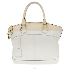 Louis Vuitton Bolsa tote de couro Suhali Lockit Branco