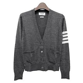 Thom Browne Merinowoll-Cardigan in Mittelgrau Braun