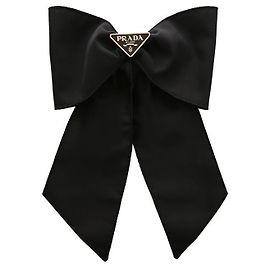Prada RENylon Bow Hair Clip Black