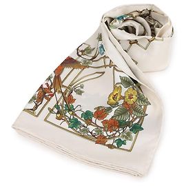 Gucci Cachecol de seda twill estampado Branco