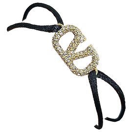 Valentino Bracciale nodo in cristallo firmato Nero